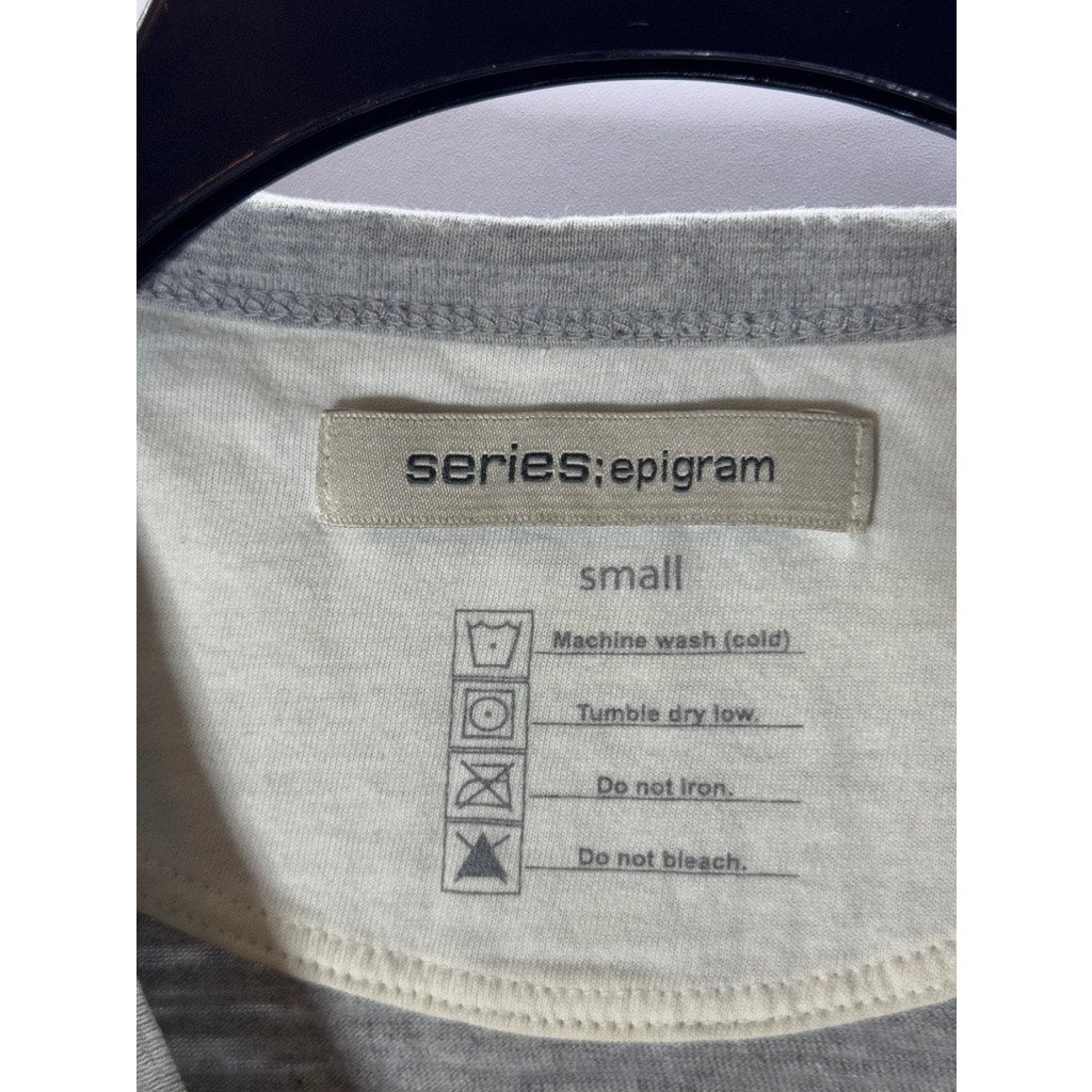 SERIES: EPIGRAM Men's Gray Solid Crewneck Chest Pocket Short Sleeve T-Shirt SZ S