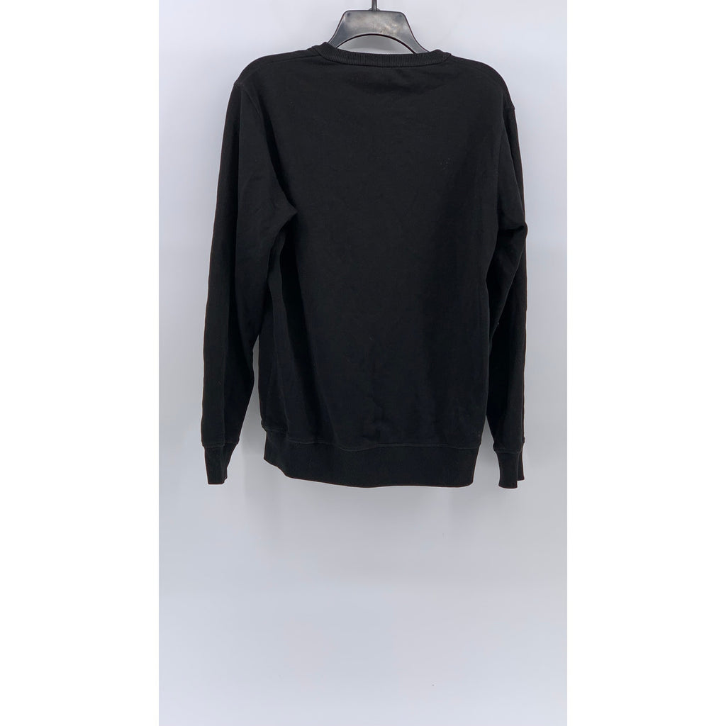 ASCOLOUR Men's Black Crewneck Embroidered Antler Classic Pullover Sweatshirt SZS