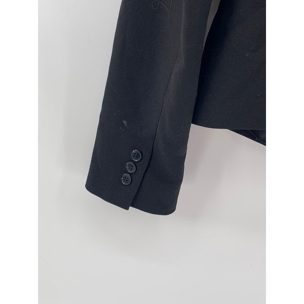H&M Women's Black Solid Single-Button Notch Collar Long Sleeve Blazer SZ 8