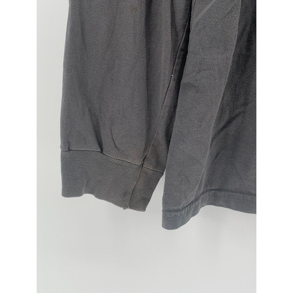 ECONSCIOUS Men's Charcoal Gray Happy Earth Crewneck Long Sleeve T-Shirt SZ M