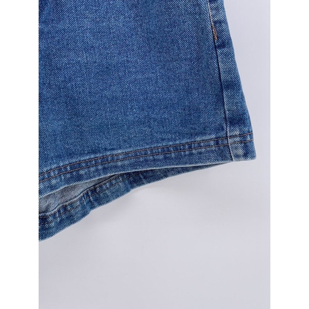 LEI Women Juniors' Blue Denim Button-Front High-Rise Shorts SZ 7