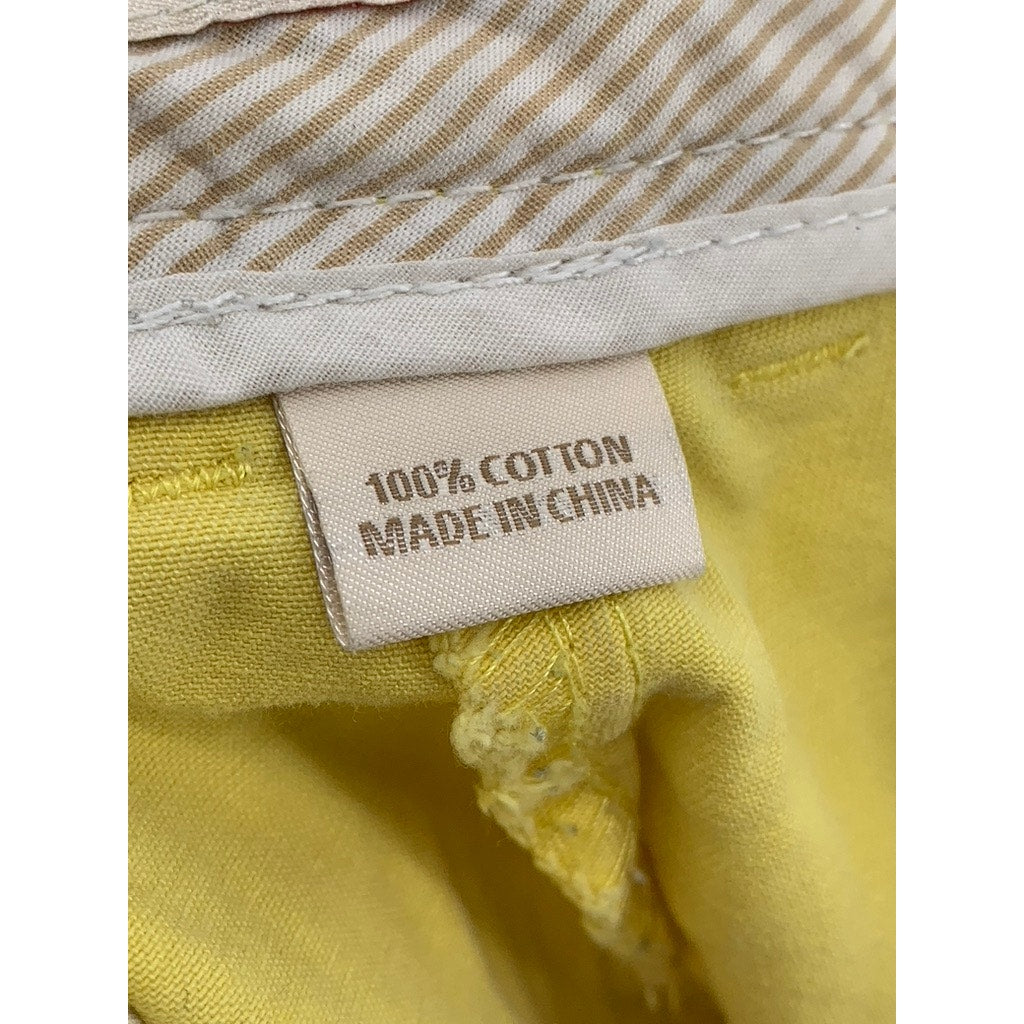 J.CREW Women's Yellow Cotton Casual Chino Shorts SZ 4