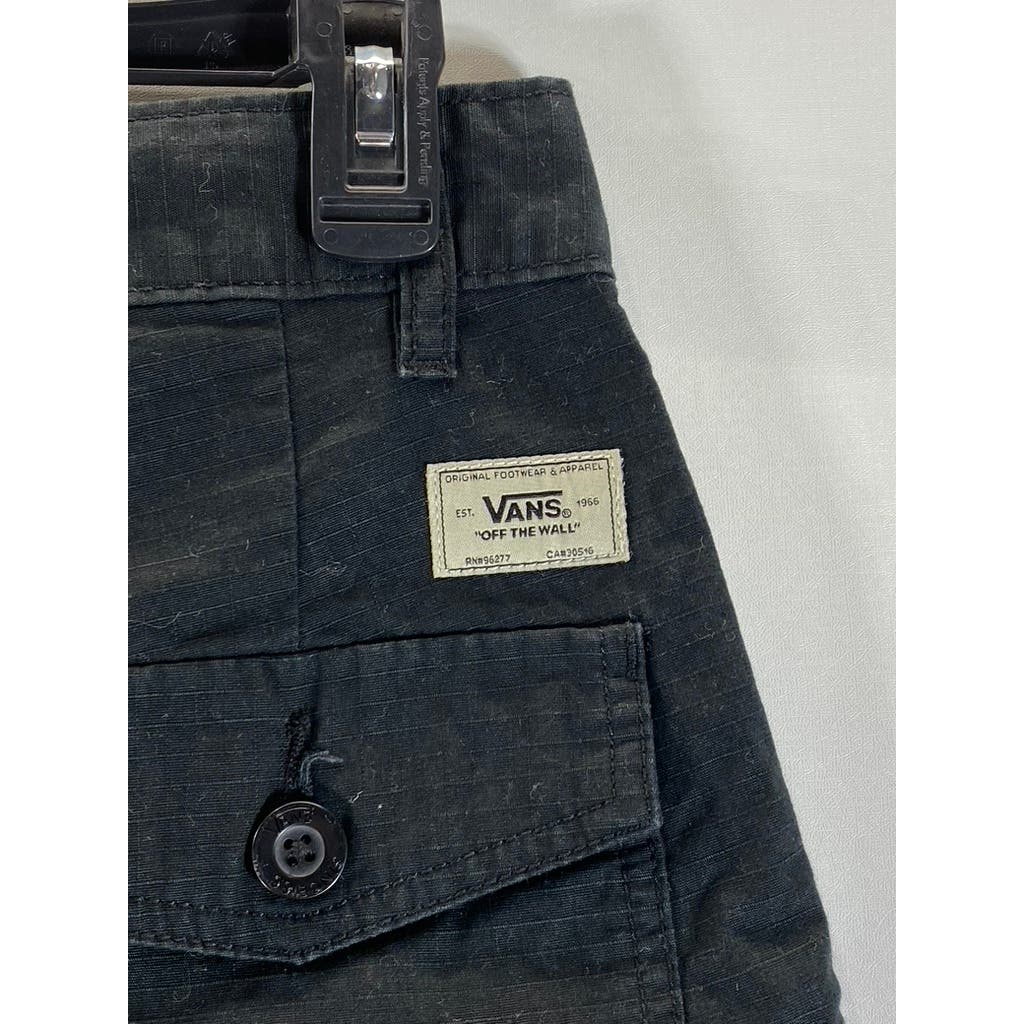 VANS Men's Solid Black Cargo Shorts SZ 28