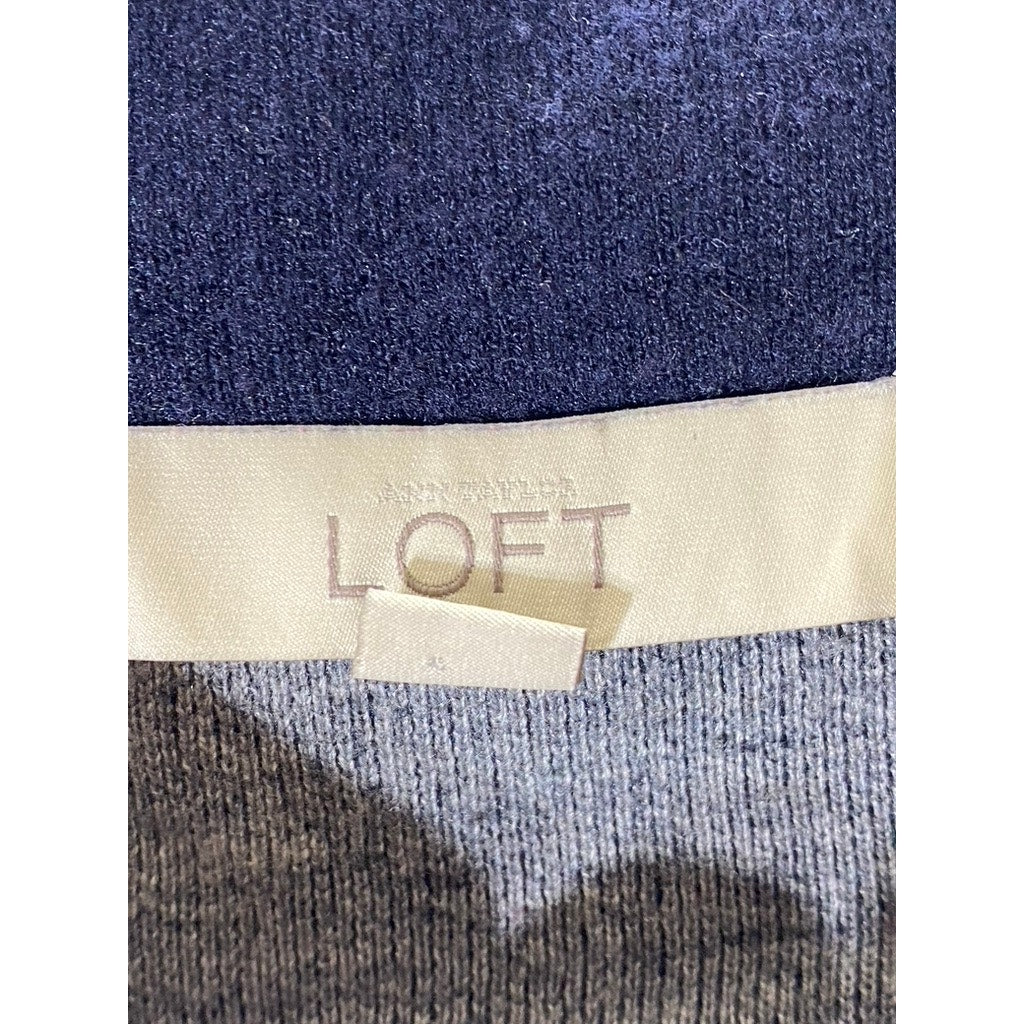 ANN TAYLOR LOFT Women’s Navy Blue Mock-Neck Sweater SZ S