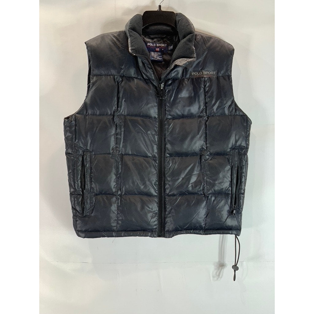 POLO SPORT RALPH LAUREN Men's Black Stand Collar Vintage Zip-Up Puffer Vest SZ M