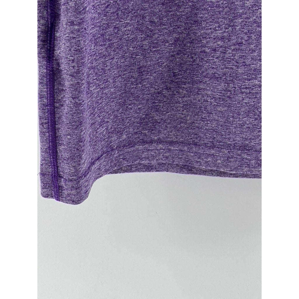 ADIDAS Women's Purple Heather Crewneck Short Sleeve Top SZ L