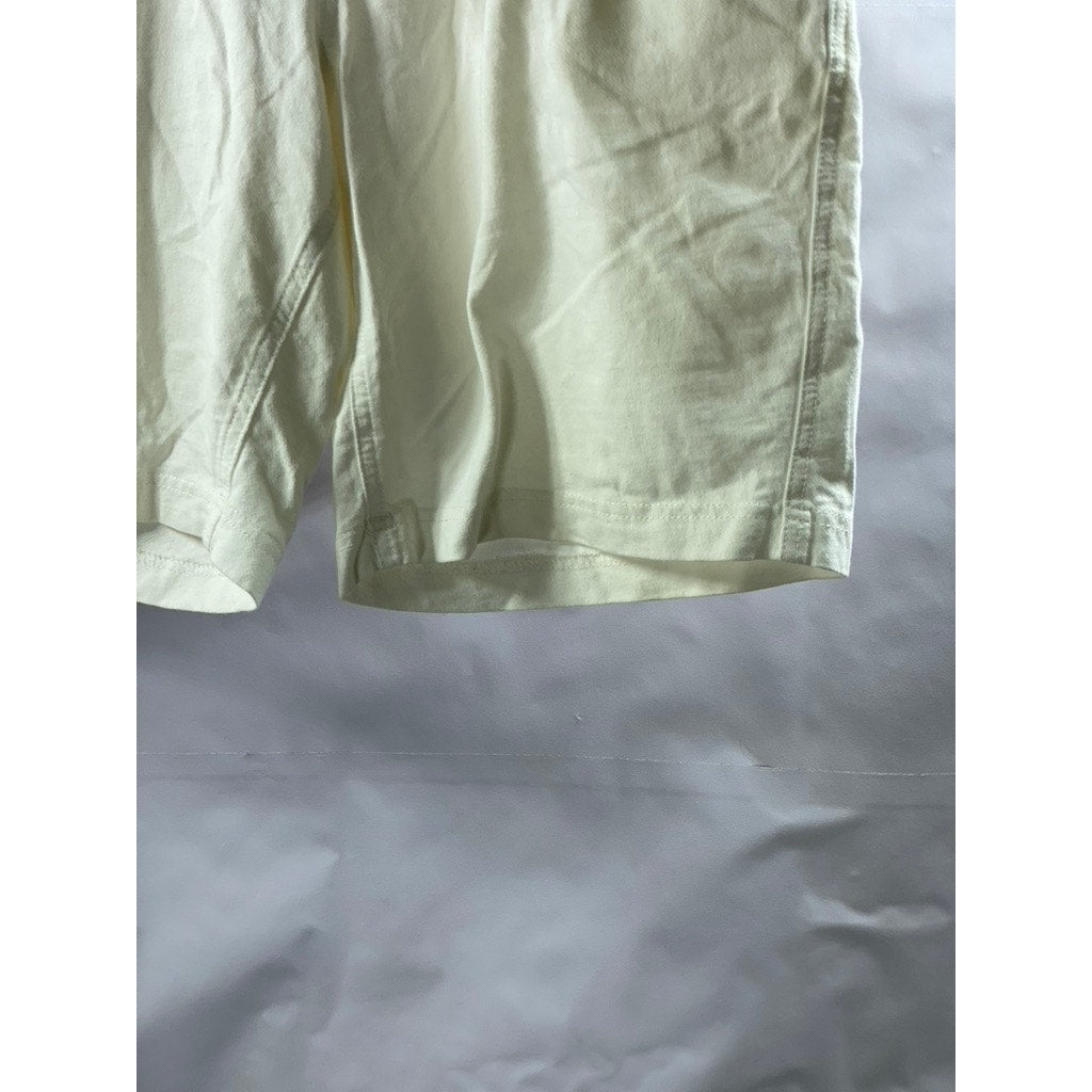 UNIQLO Men's Cream Drawstring Waist Casual Cotton Pull-On Shorts SZ M