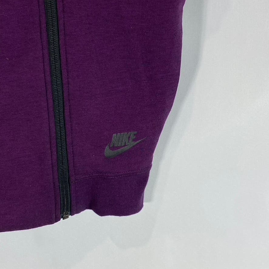 NIKE Women’s Purple Fleece Hooded Asymmetrical Zip-Up Sport Tech Vest SZ M