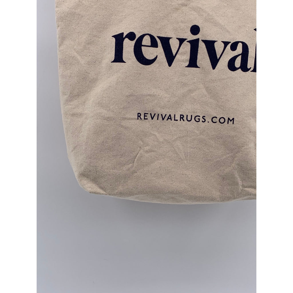 REVIVAL Women's Beige-Black Timeless Rugs Logo Tote Bag