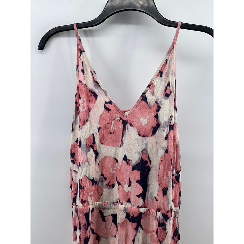 & OTHER STORIES Women's White-Pink V-Neck Strappy Open-Back Midi Dress SZ 12