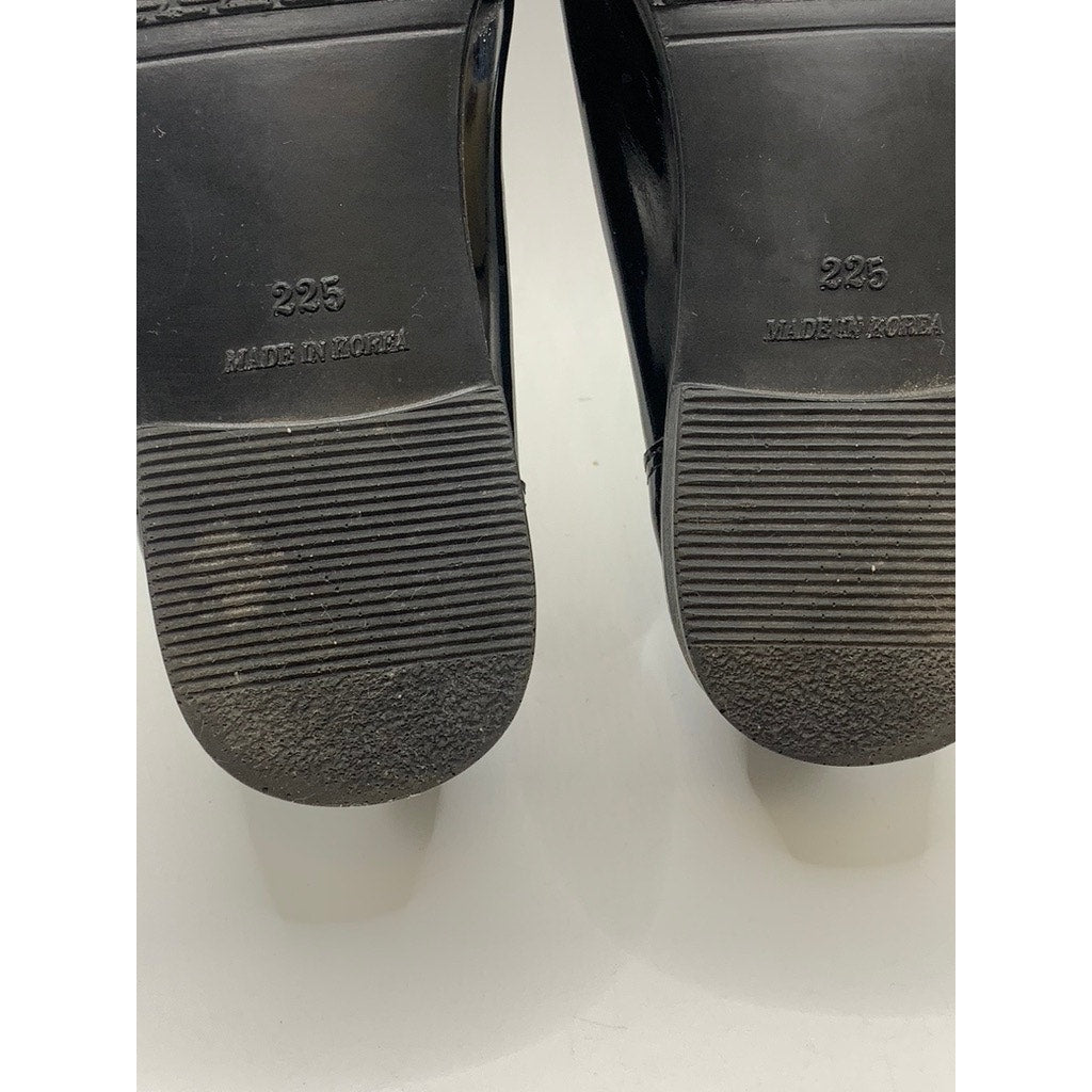 N'S MODE Women's Black Patent Leather Slip-On Tassel Loafers SZ 5.5/6