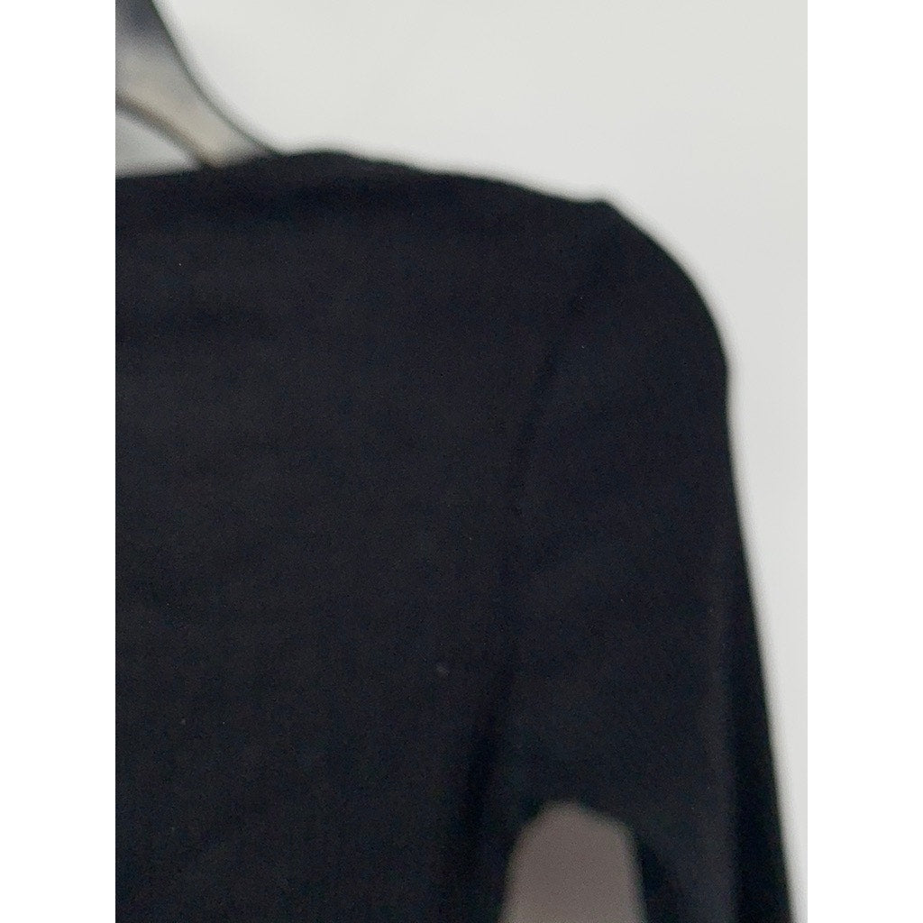 COMMUNE Women’s Black Ribbed Crewneck Long Sleeve Top SZ S