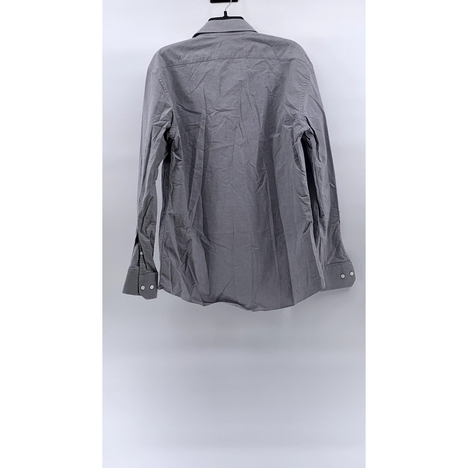 INDOCHINO Men’s Gray Button-Up Regular-Fit Long Sleeve Shirt SZ S
