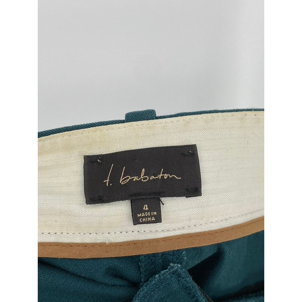 T, BABATON Women’s Dark Green Slim-Leg Regular-Fit Pant SZ 4