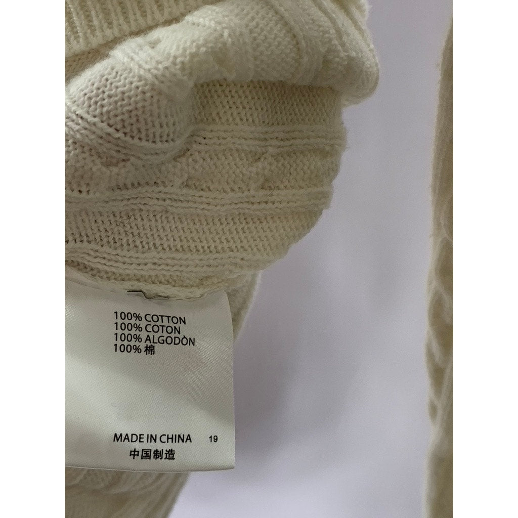 BRANDY MELVILLE Women's Cream Zoe Cable Knit Button-Up Cardigan SZ S/M