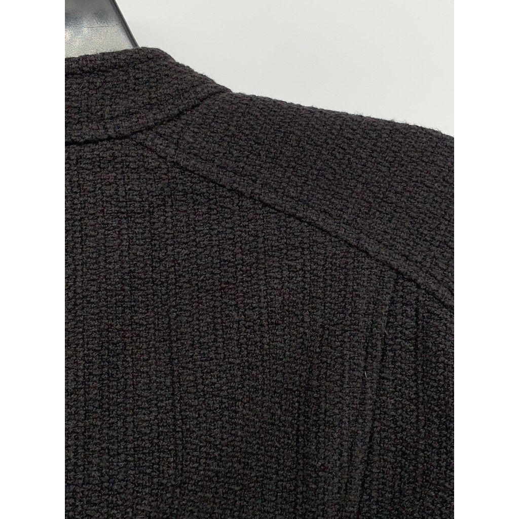 ANN TAYLOR Women's Black Side Zip-Up Collarless Moto Jacket SZ 8