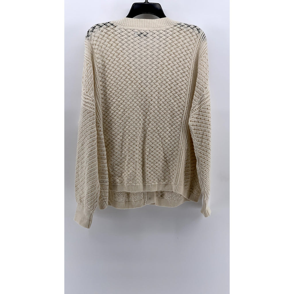 SONOMA GOOD FOR LIFE Women's Cream Open-Knit Button-Up Cardigan SZ 0X