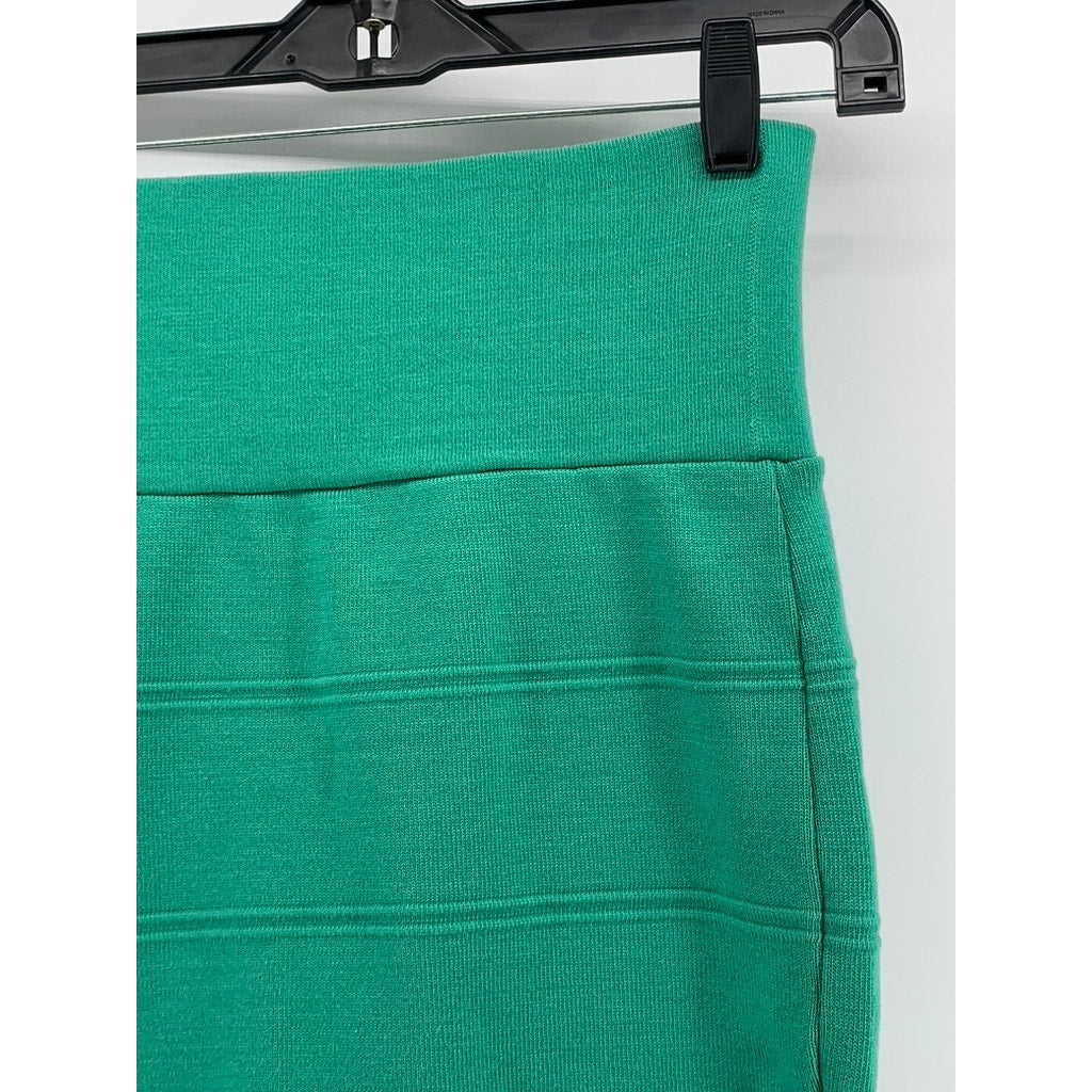 DEBUT Women's Green Solid Bodycon Mini Skirt SZ S