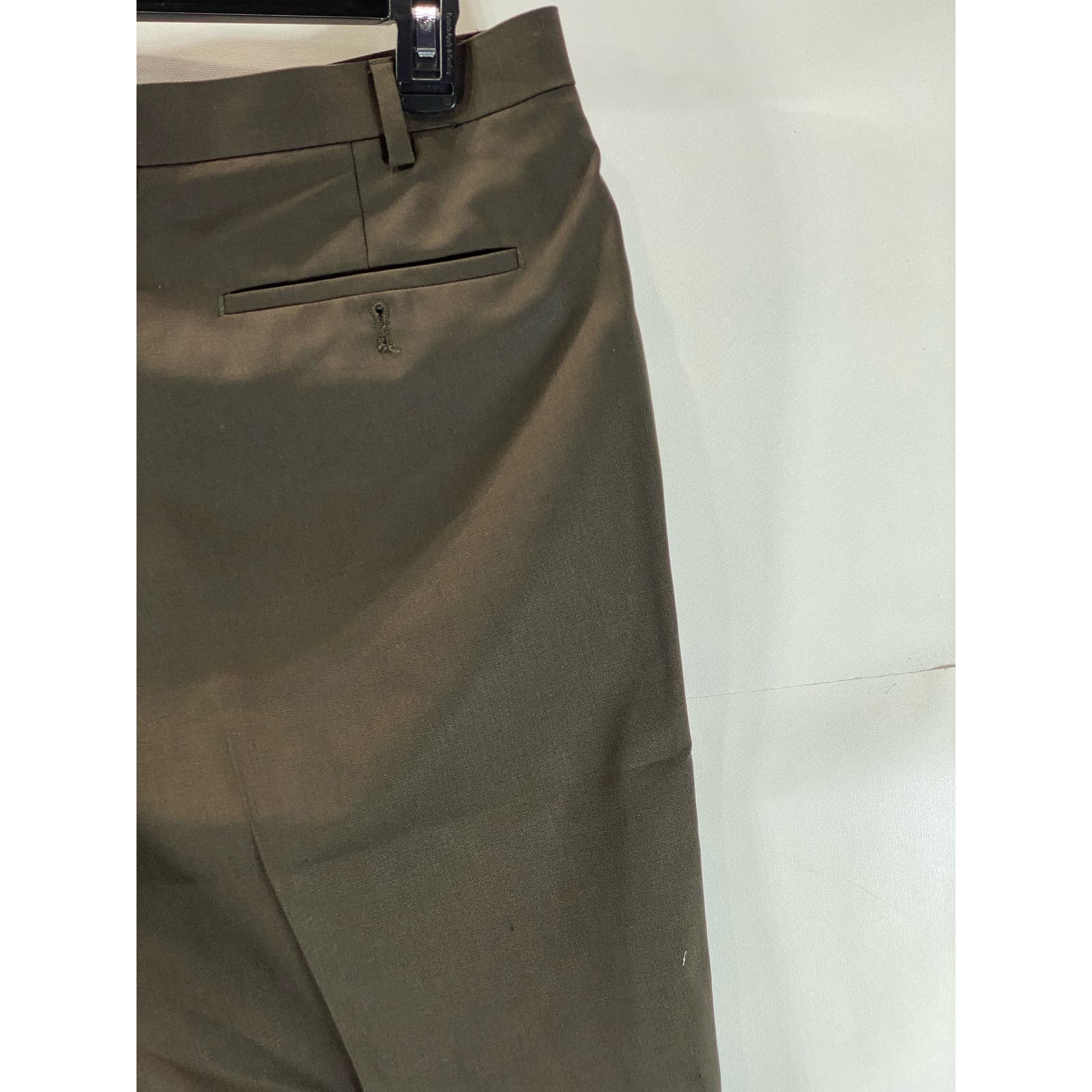 LAUREN RALPH LAUREN Men's Brown Wool Total Comfort Flat Front Pants SZ 38X32