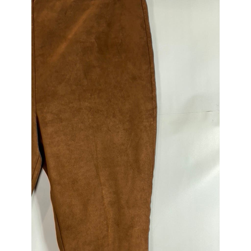 KOBI HALPERIN Women's Brown Faux Suede Lori Elastic-Waist Cropped Pant SZ 2XL