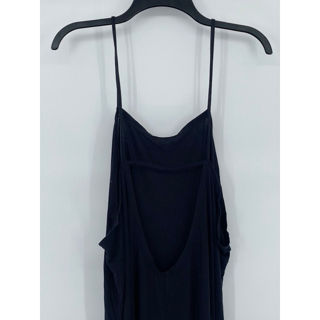 FREE PEOPLE INTIMATELY Women's Black Solid V-Neck Cutout Back Jumpsuit SZ S