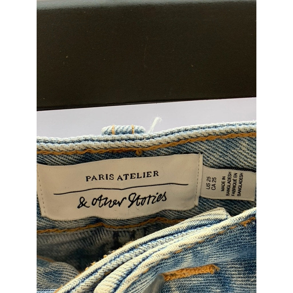 PARIS ATELIER & OTHER STORIES Women's Light Blue Straight-Leg Denim Jean SZ 25