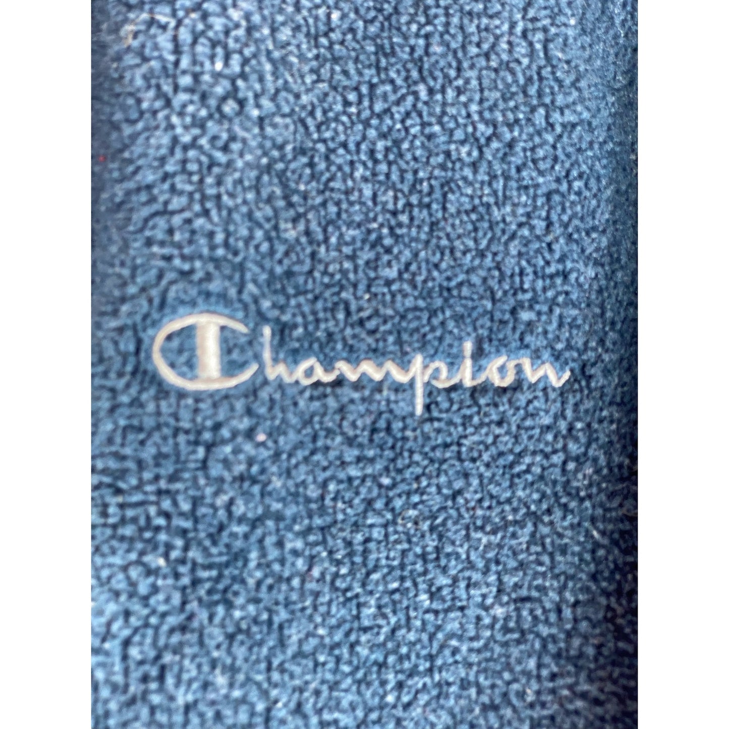 CHAMPION Men's Blue Fleece Script Logo Stand-Collar Zip-Up Jacket SZ S