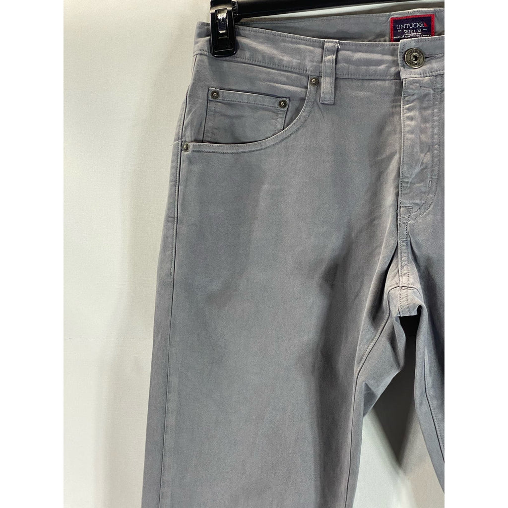 UNTUCKIT Men's Kenzo Gray Straight-Leg Pima Cotton Five-Pocket Jean SZ 32X32