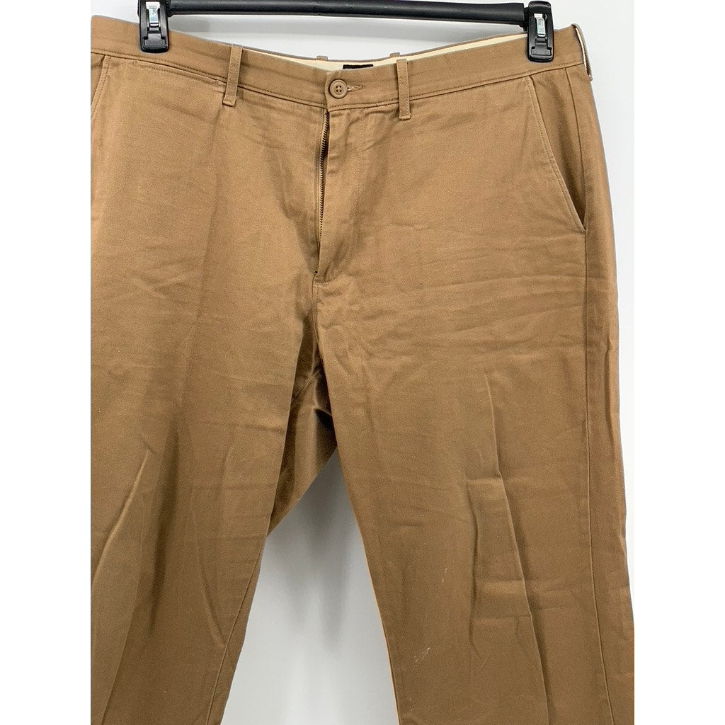 J.CREW Men's Tan 1450 Relaxed-Fit Straight Leg Stretch Chino Pant SZ 35Z30