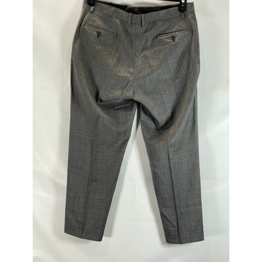 PRONTO UOMO Men's Black Modern-Fit Flat Front Wool Dress Pants SZ 39X30