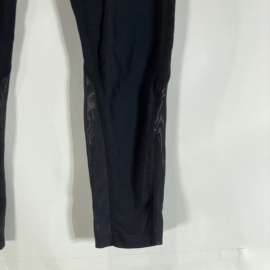 NIKE Women’s Black Solid Dri-FIT Mesh Cropped Running Leggings SZ XS