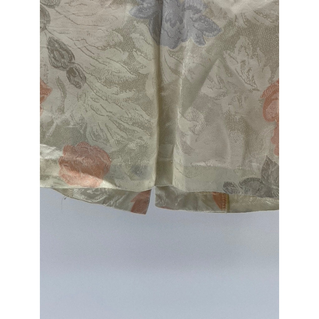 MANHATTAN PLAZA Women's Vintage Beige Floral Single-Button Blazer SZ 10