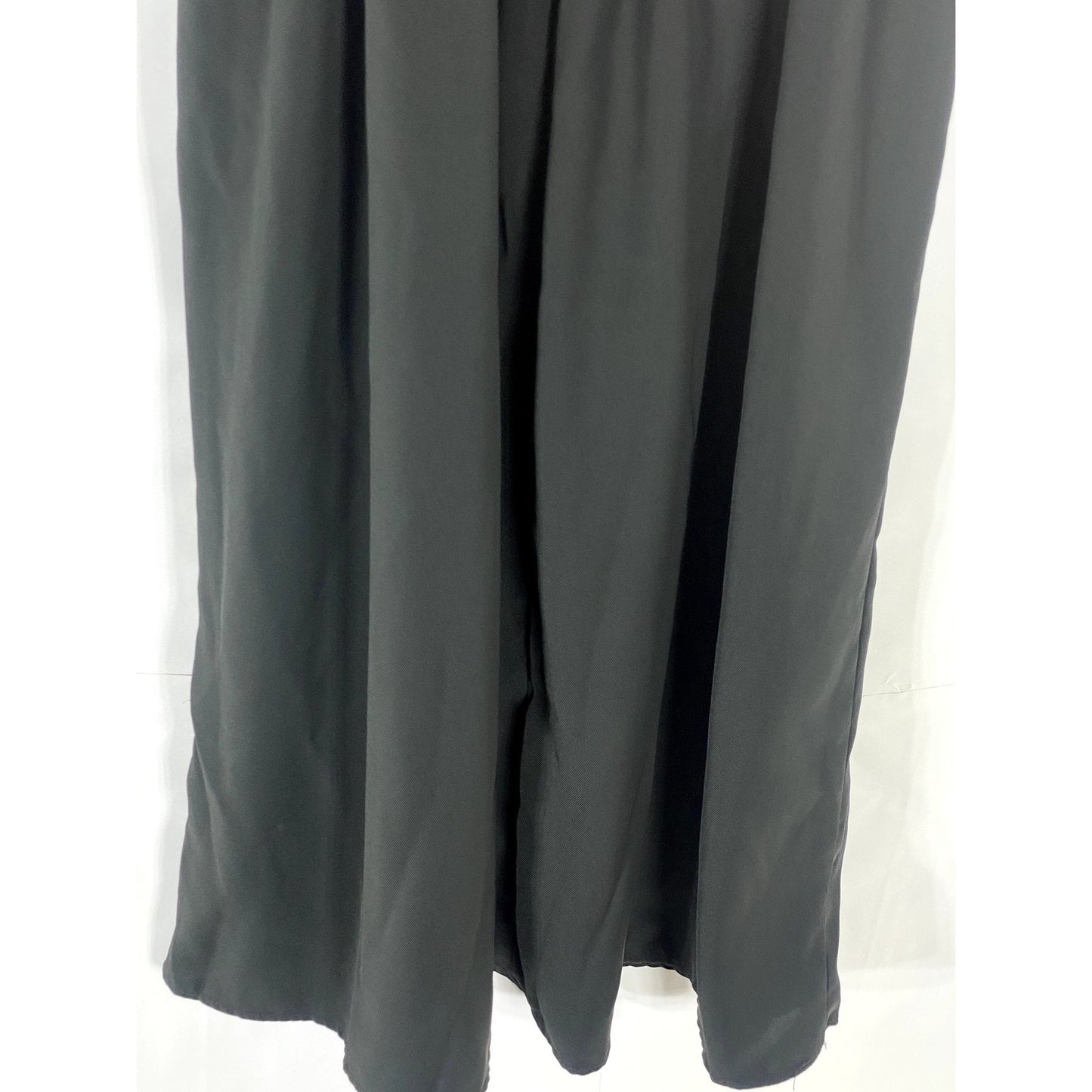 UNBRANDED Women’s Black Solid Smocked Adjustable Strap Midi A-Line Dress SZ XL