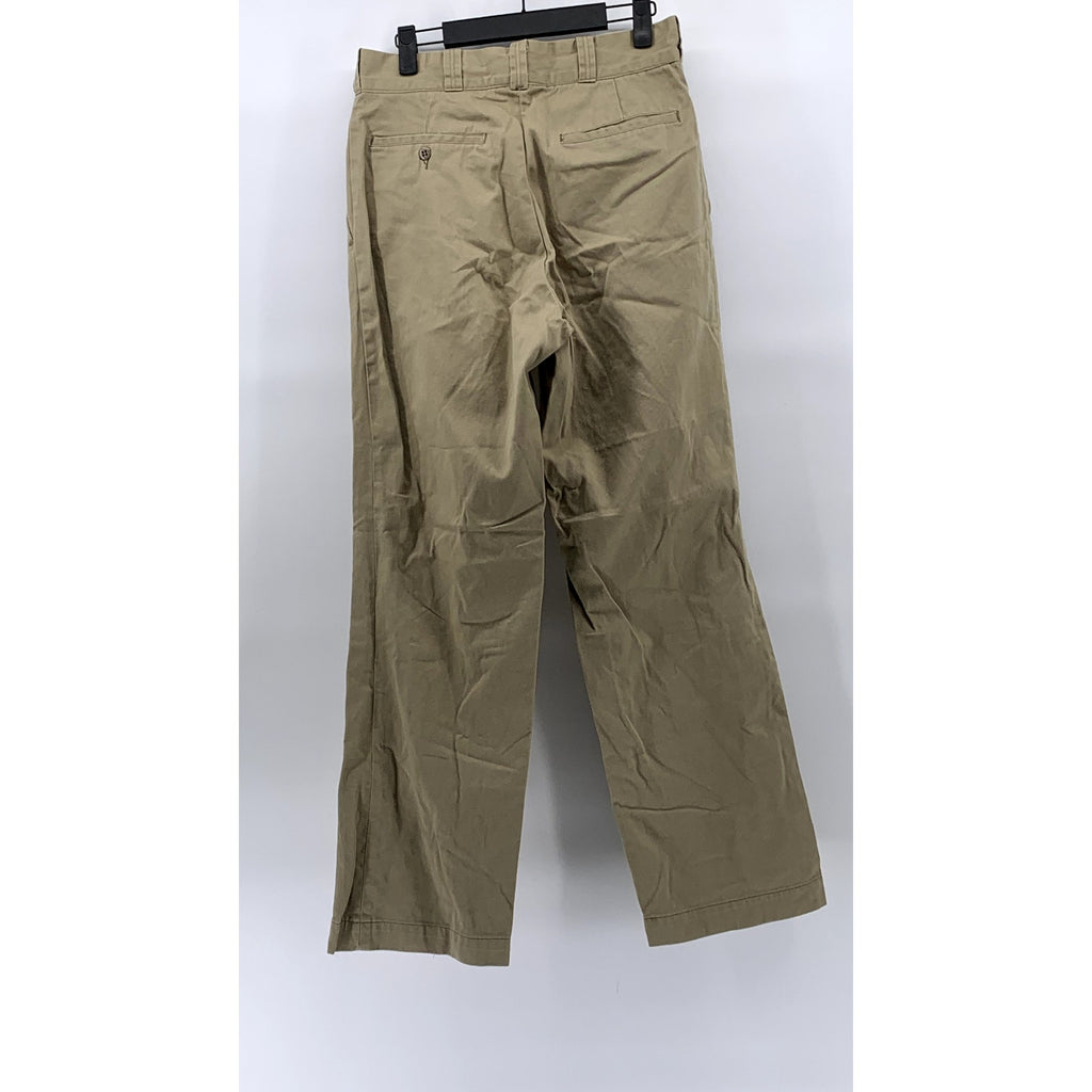 FINESILVER Men's Vintage Tan Straight-Leg Cotton Chino Pants SZ 30x30