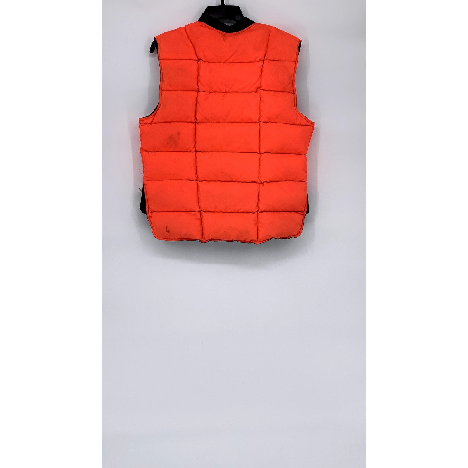 UNBRANDED Men's Forest Green-Orange Reversible Zip-Up Puffer Vest SZ S