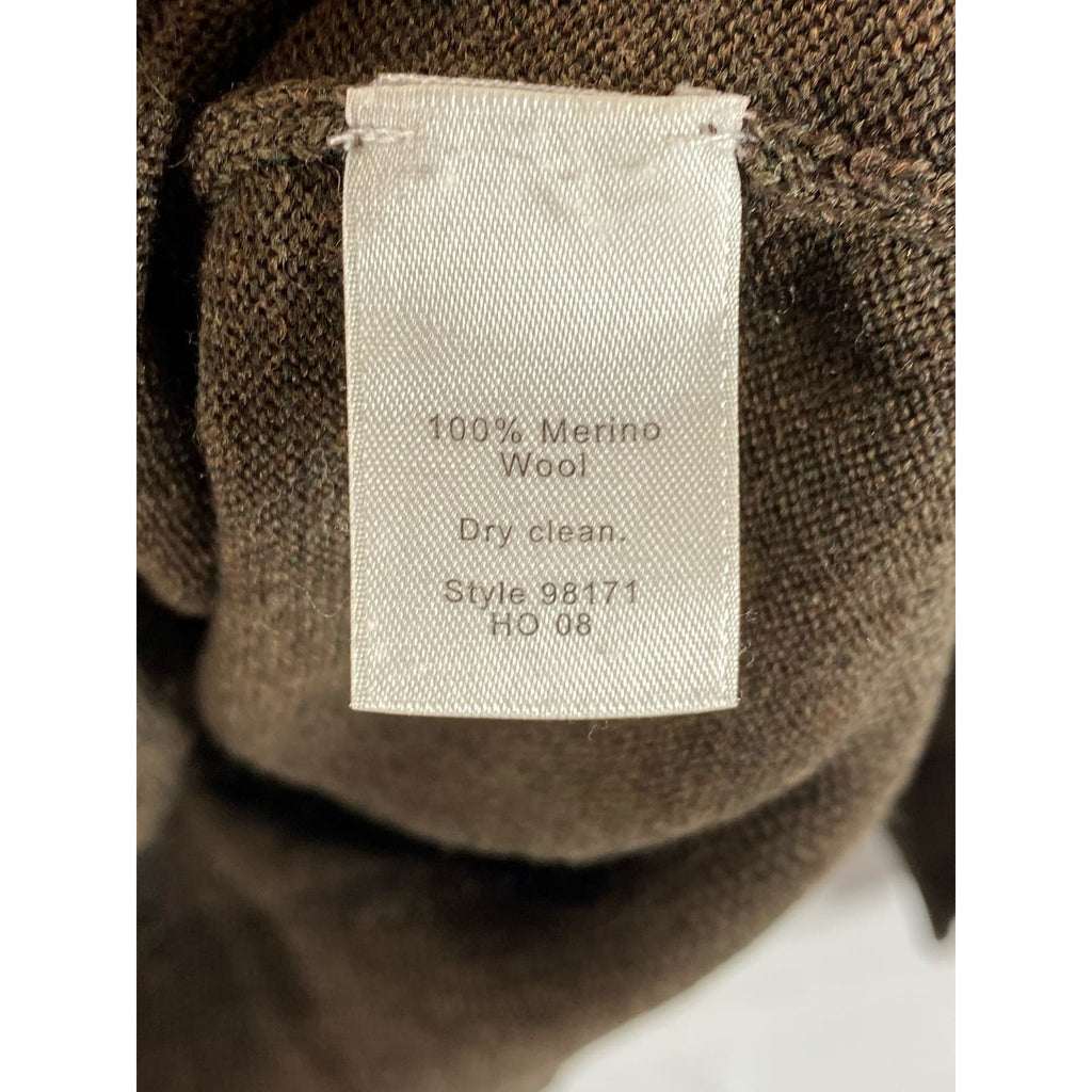 ITALIAN MERINO BY J. CREW Men's Brown V-Neck Pullover Sweater SZ M