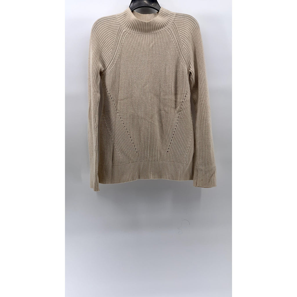 GAP Women's Beige Textured Turtleneck Knit Casual Regular-Fit Sweater SZ XS