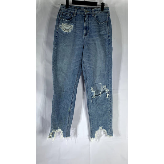 AMERICAN EAGLE Women's Light Blue Distressed Comfort Stretch Waist Jean SZ 4