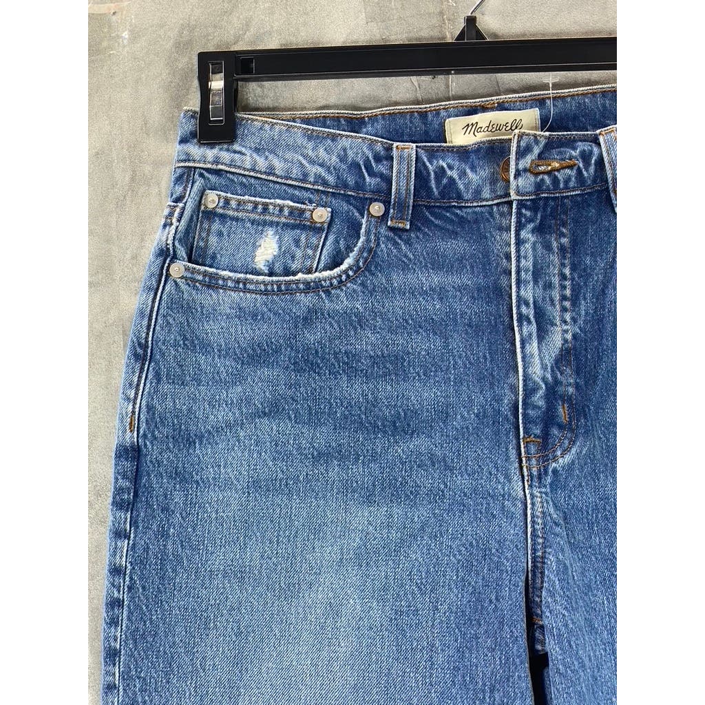 MADEWELL Women's Brockport Wash Low-Rise Distressed The Dad Jeans SZ 26