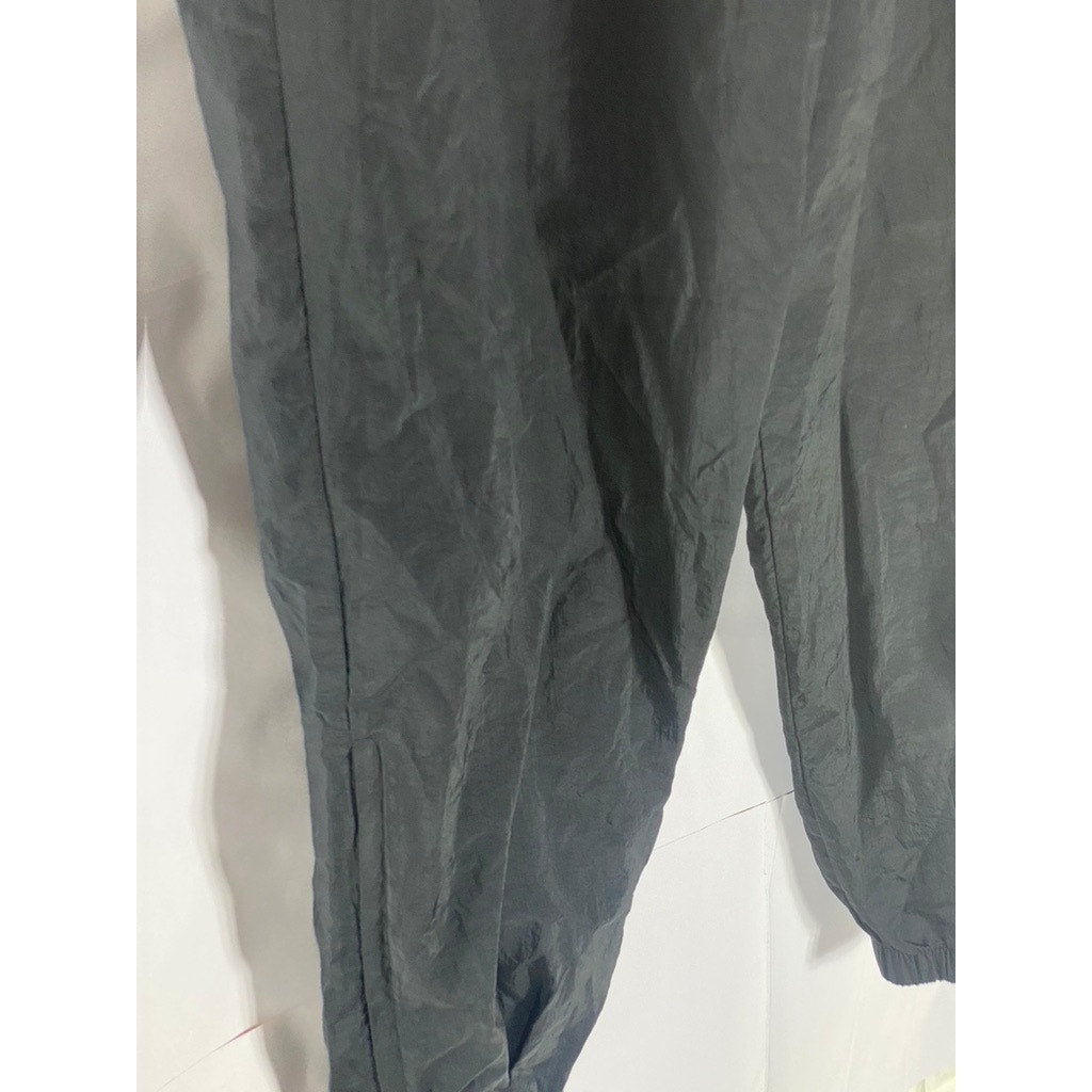 NIKE Men's Vintage Black Solid Nylon Zipper-Hem Outdoor Jogger Pull-On Pant SZ L