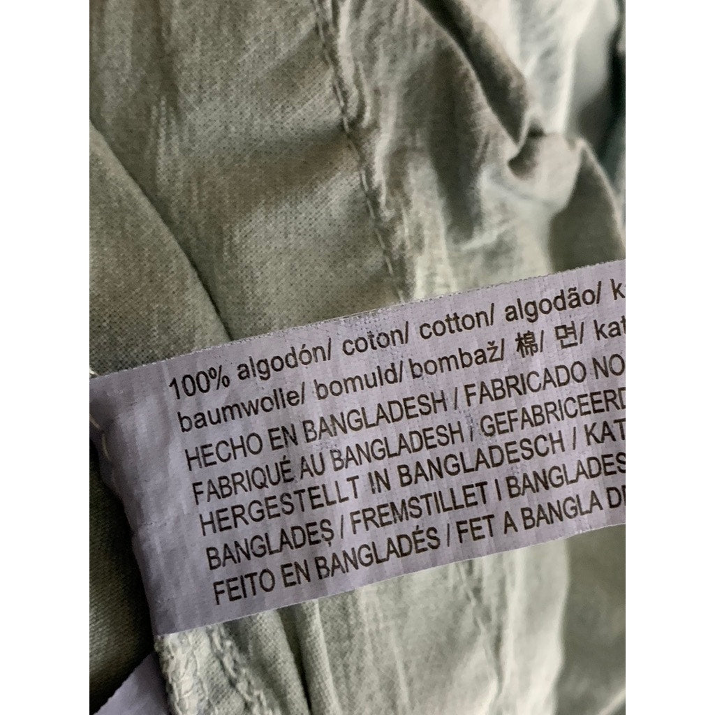 ZARA Women's Light Teal Regular-Fit Straight-Leg Cargo Pant SZ 4