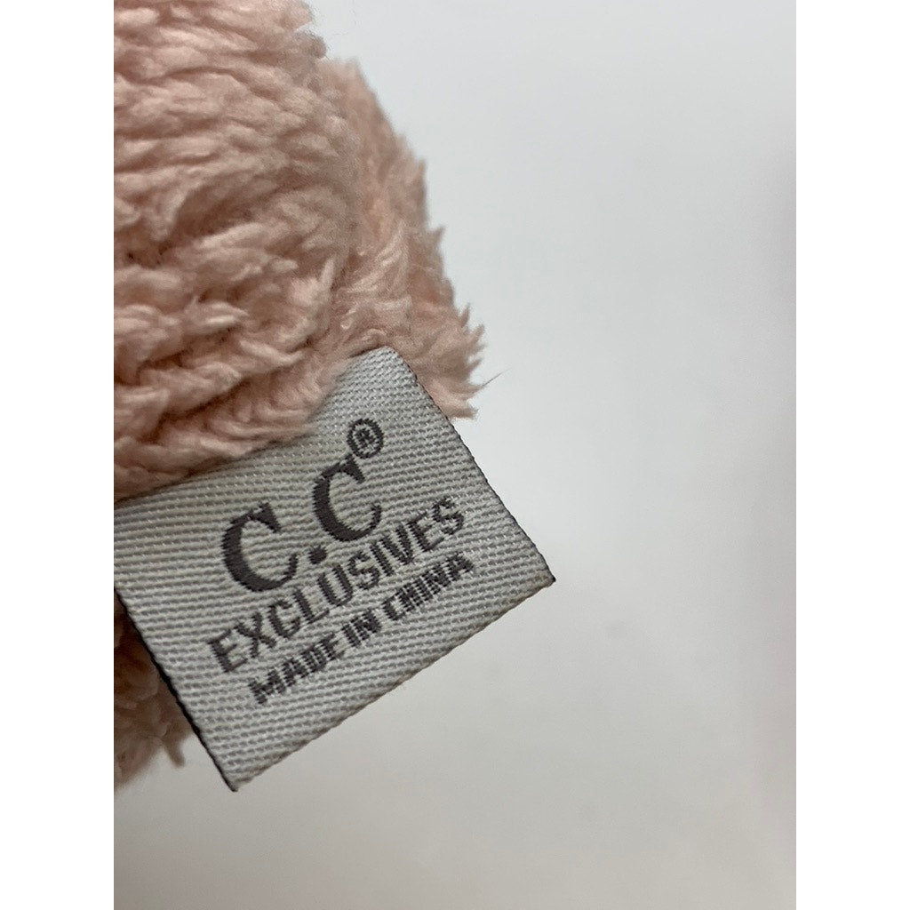 C.C. Women's Pink Faux Fur Mittens SZ OS