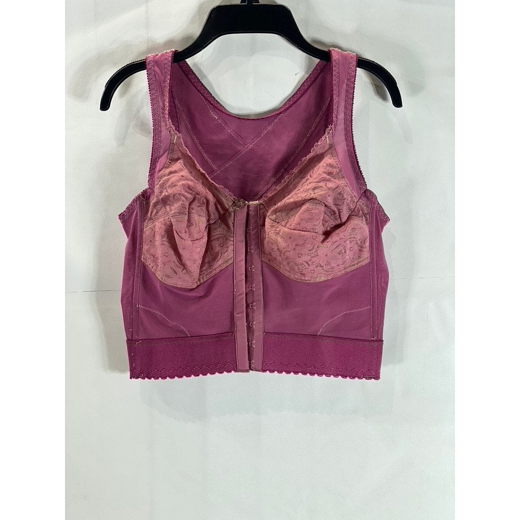 UNBRANDED Women's Pink Hook and Bar Corset Cropped Tank Top SZ S