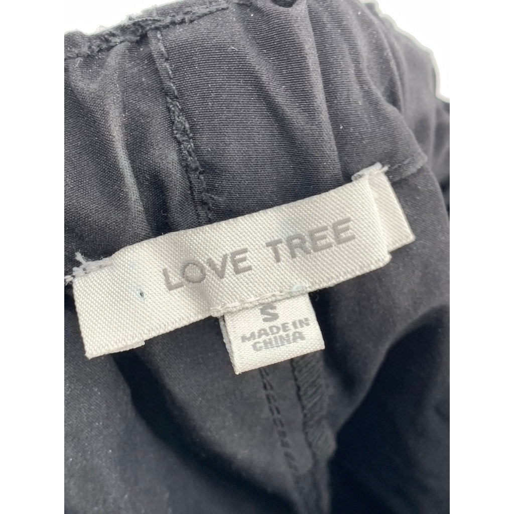 LOVE TREE Women's Black Solid Lightweight Cargo Pants SZ S