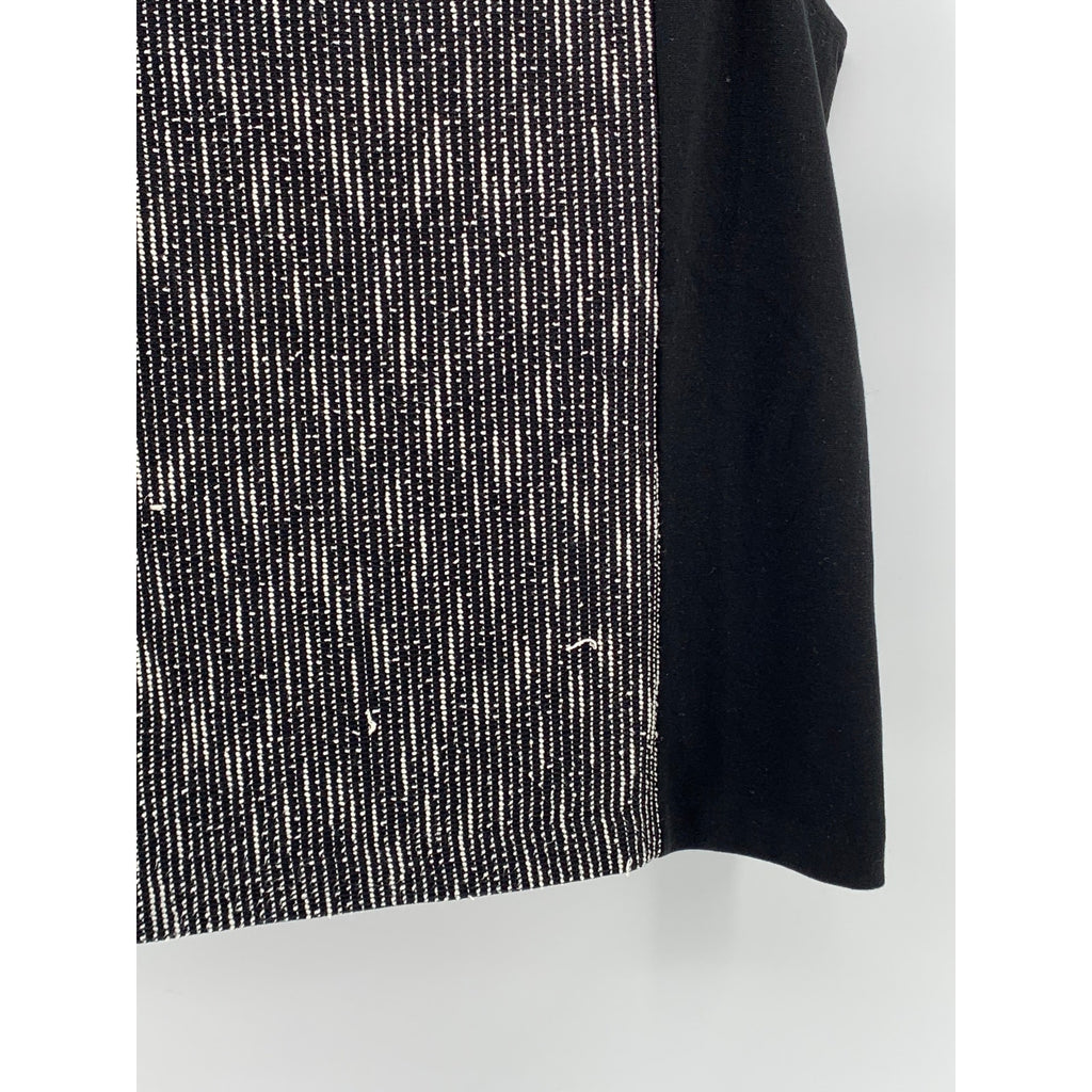 BANANA REPUBLIC Women's Black Scoop-Neck Sleeveless Ponte Textured Top SZ M
