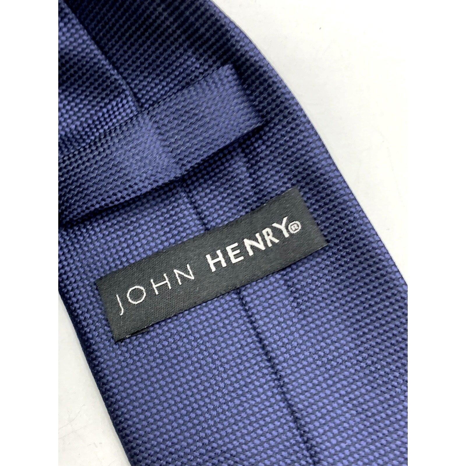 JOHN HENRY Men's Navy Blue Birds Eye Solid Tie OS
