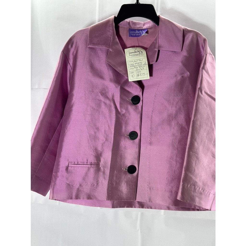 MARIANNE NOVOBATZKY Women's Light Pink MME Tatlin Three Button Jacket SZ 10