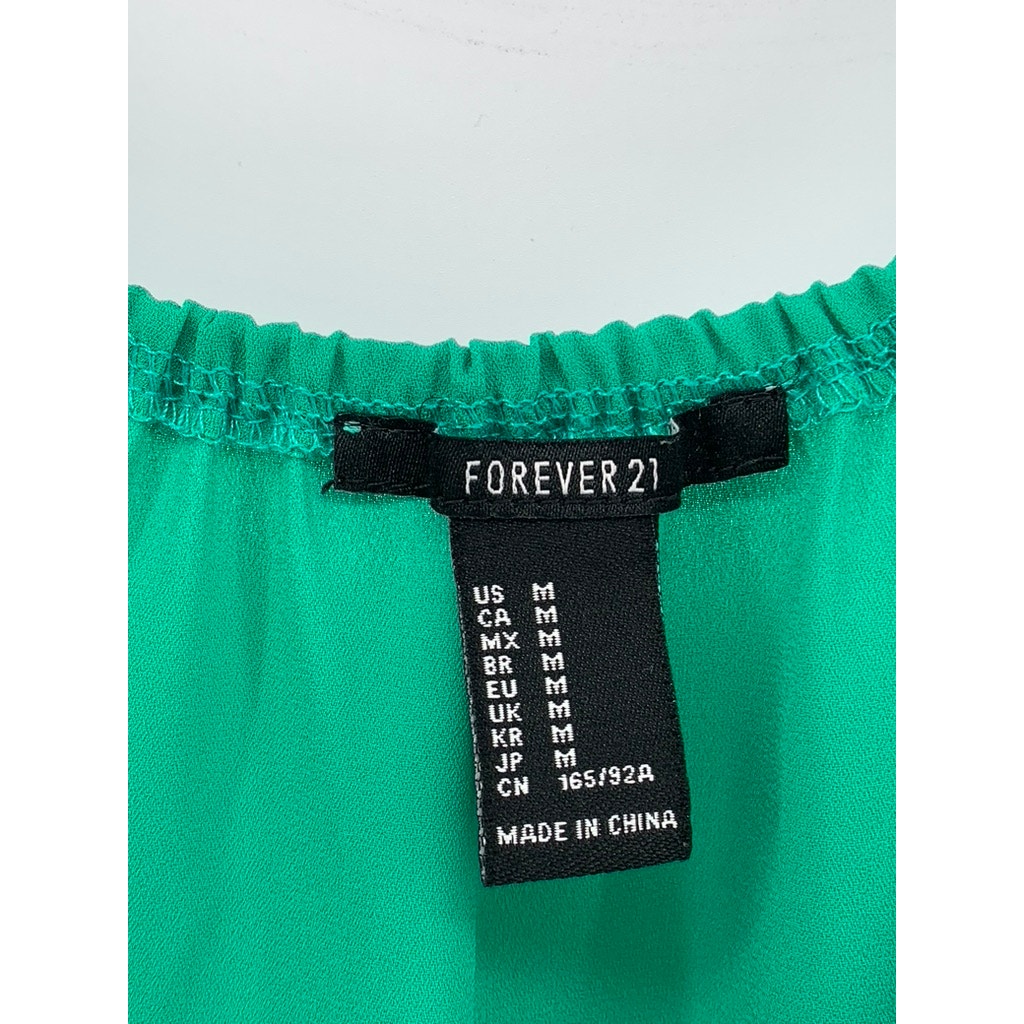 FOREVER 21 Women's Green Short Sleeve Top SZ M