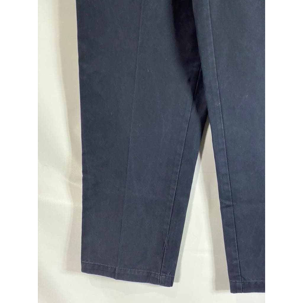 ORVIS Men's Navy Cotton Ultimate Khaki Trim-Fit Plain Front Pants SZ 35