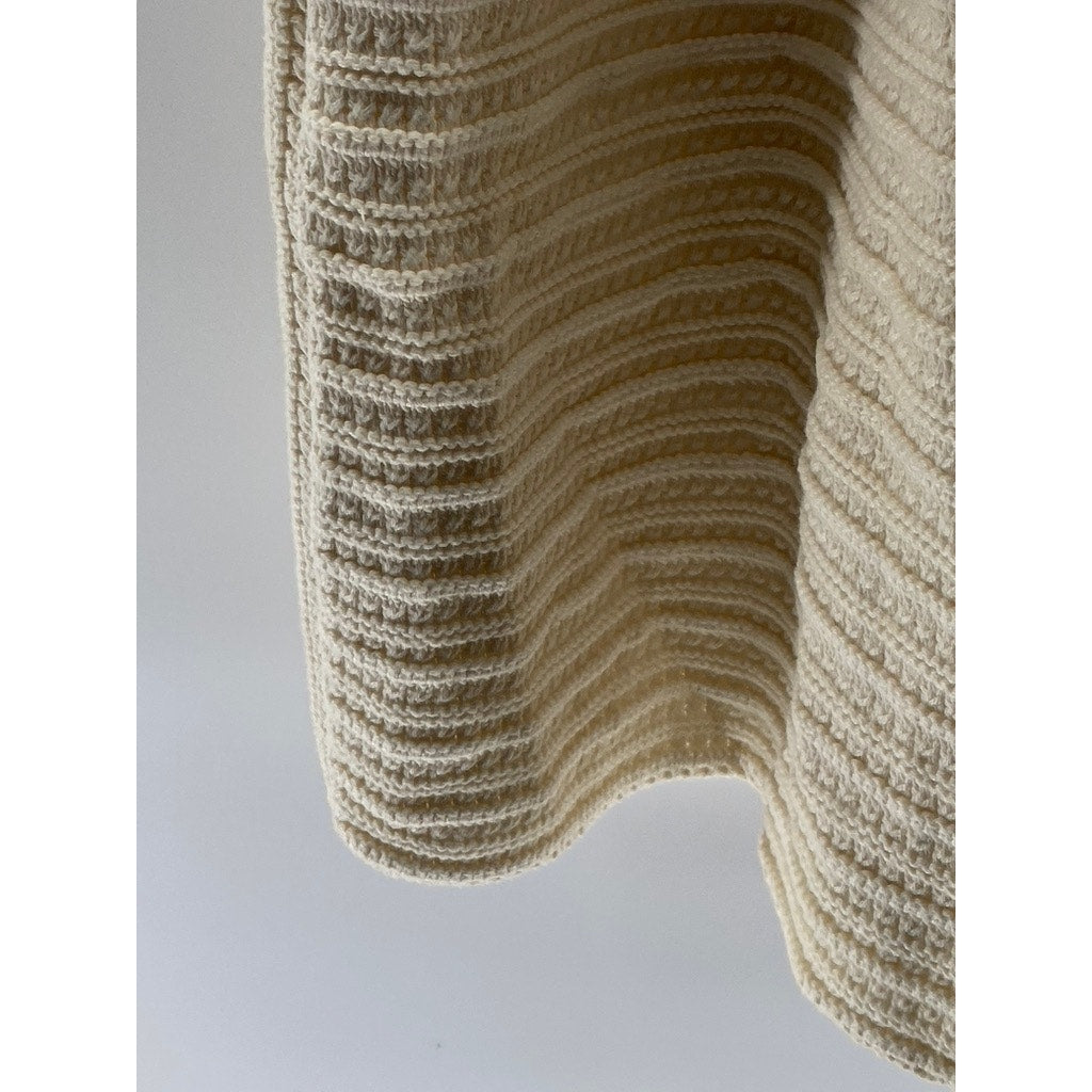 GAP Women's Cream Crewneck Crochet Knit Sleeveless A-Line Mini Dress SZ L